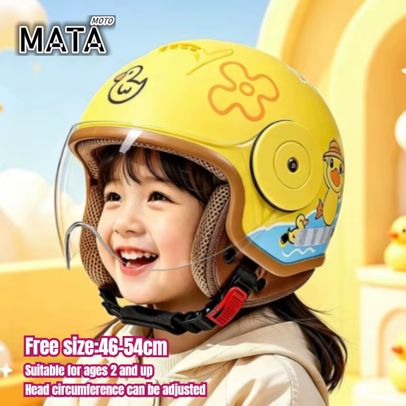 Casque enfant tendance pour les 3-12 ans, casque moto confortable avec dessin animé, casque de sécurité protecteur pour enfants