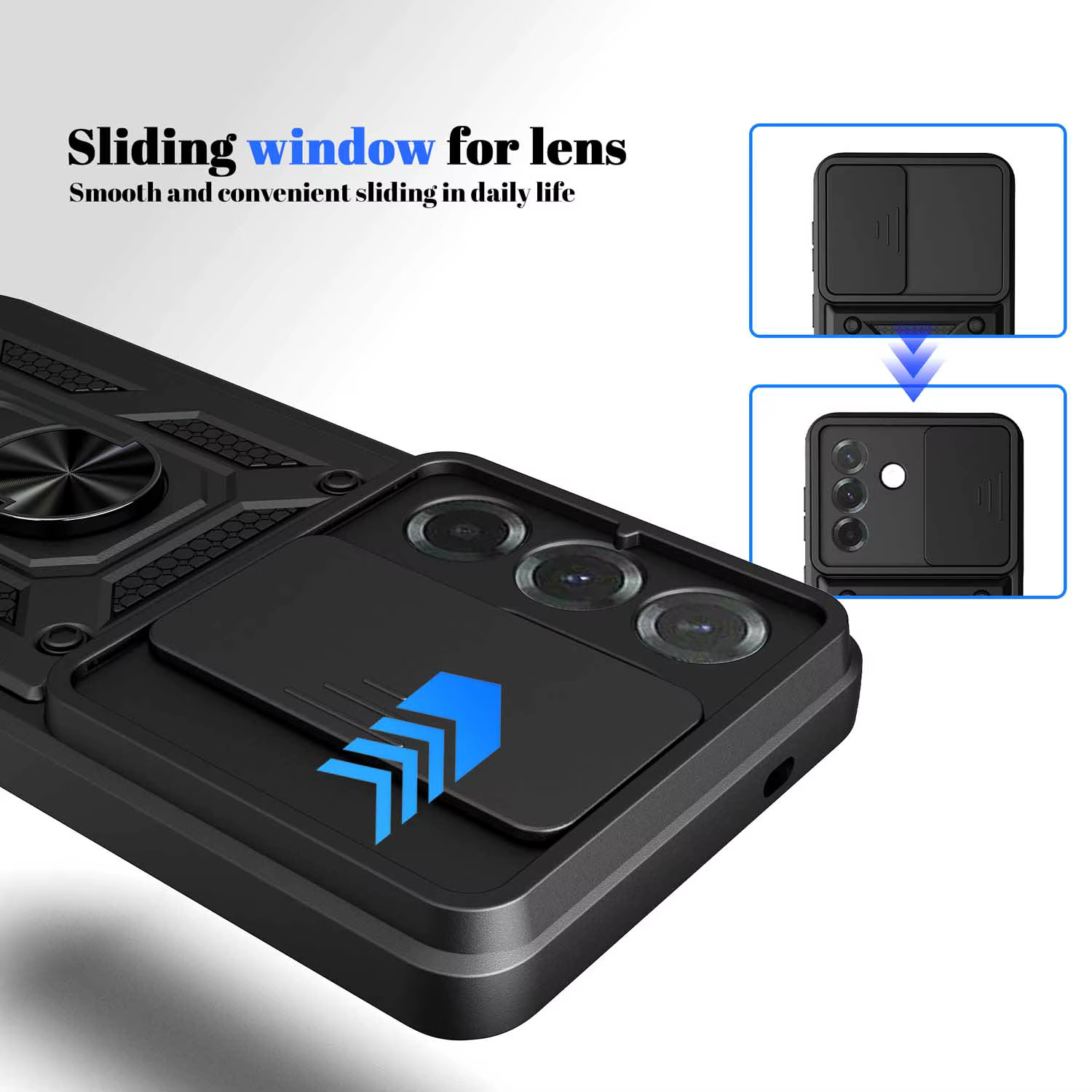 Coque de protection blindée avec anneau magnétique pour Samsung Galaxy A57 A56 A37 A36 A26 A17 A16 A07 0A6 avec protection de l'appareil photo