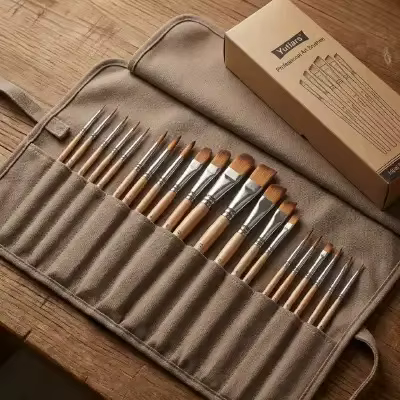 Ensemble de pinceaux en nylon à poils doux pour peinture acrylique