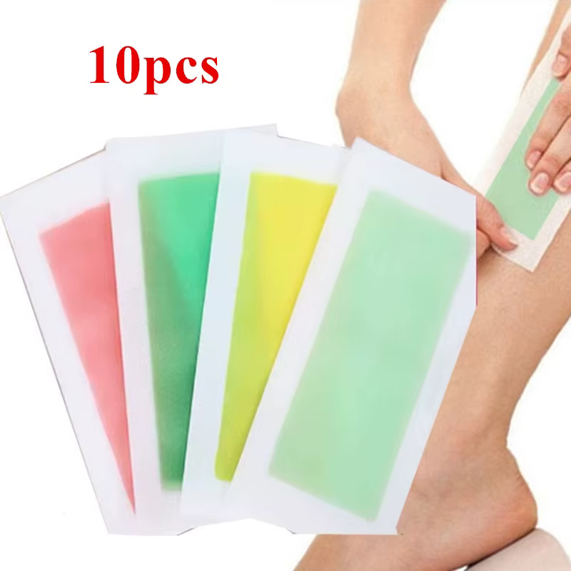 Lot de 10 bandes de cire dépilatoire en rouleau pour aisselles, outil de beauté pour l'épilation des jambes, du corps et du visage, soin de la peau pour femmes