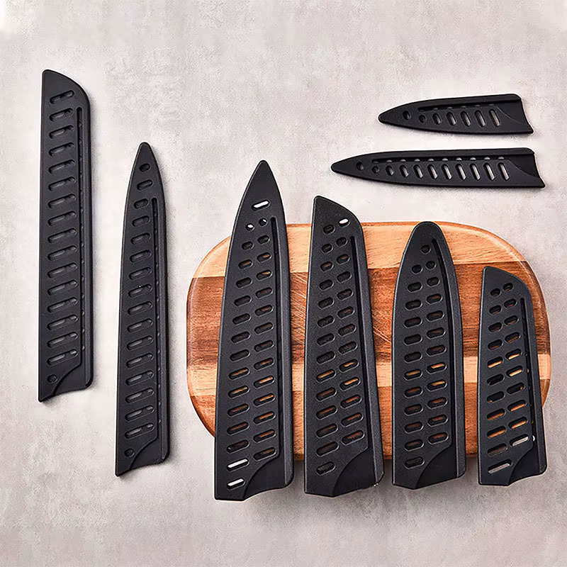 Couvre-couteaux en plastique noir, gaine de couteau de cuisine, protecteur de lame de couteau, étui de protection des bords, accessoires de cuisine