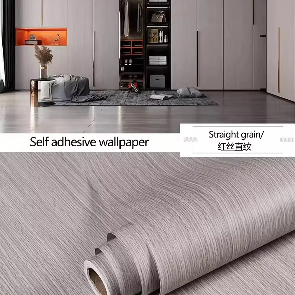 Papier peint auto-adhésif imperméable à l'eau à effet bois pour tables