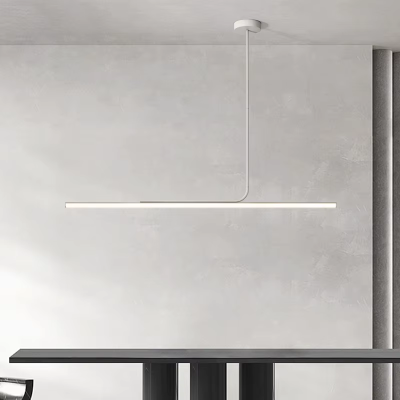 Lampes suspendues LED à longue bande moderne pour salon salle à manger bureaux cuisine lustre noir décor à la maison luminaire suspendu