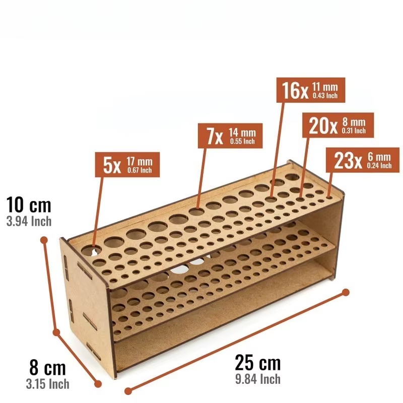 Support de pinceaux en bois à 67 trous