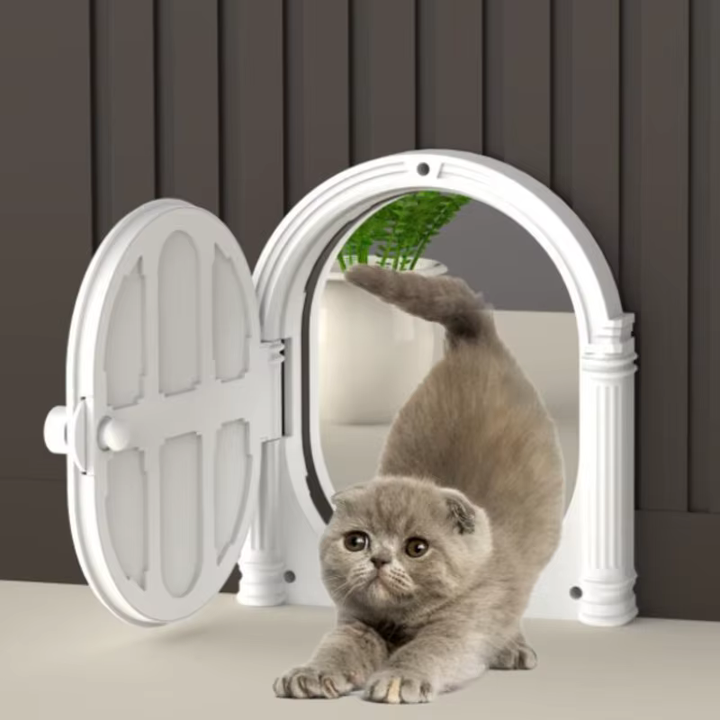 Portes d'intérieur portables blanches pour chat, sans rabat, contrôlables, robustes, sans barrière, pour chien et chaton, fournitures sûres pour animaux de compagnie
