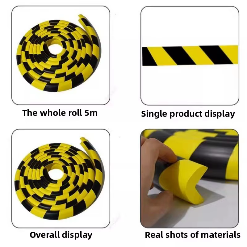 Bandes de Protection murale de pilier de Garage, 5M, avertissement de sécurité pour Parking, coin de porte de voiture, autocollants de Protection Anti-Collision