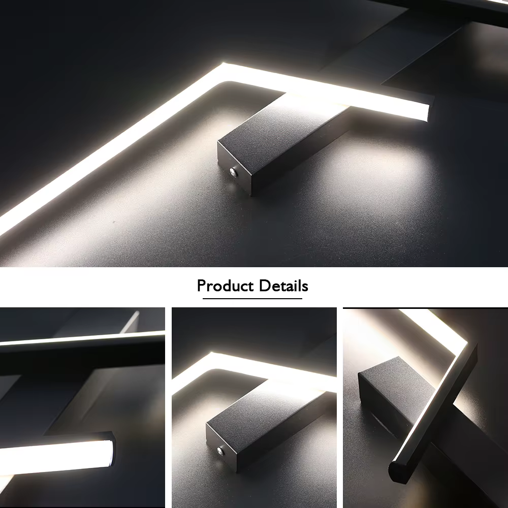 Lampe murale LED longue et moderne avec variateur de lumière à distance pour salon, chambre à coucher et éclairage d'ambiance domestique 