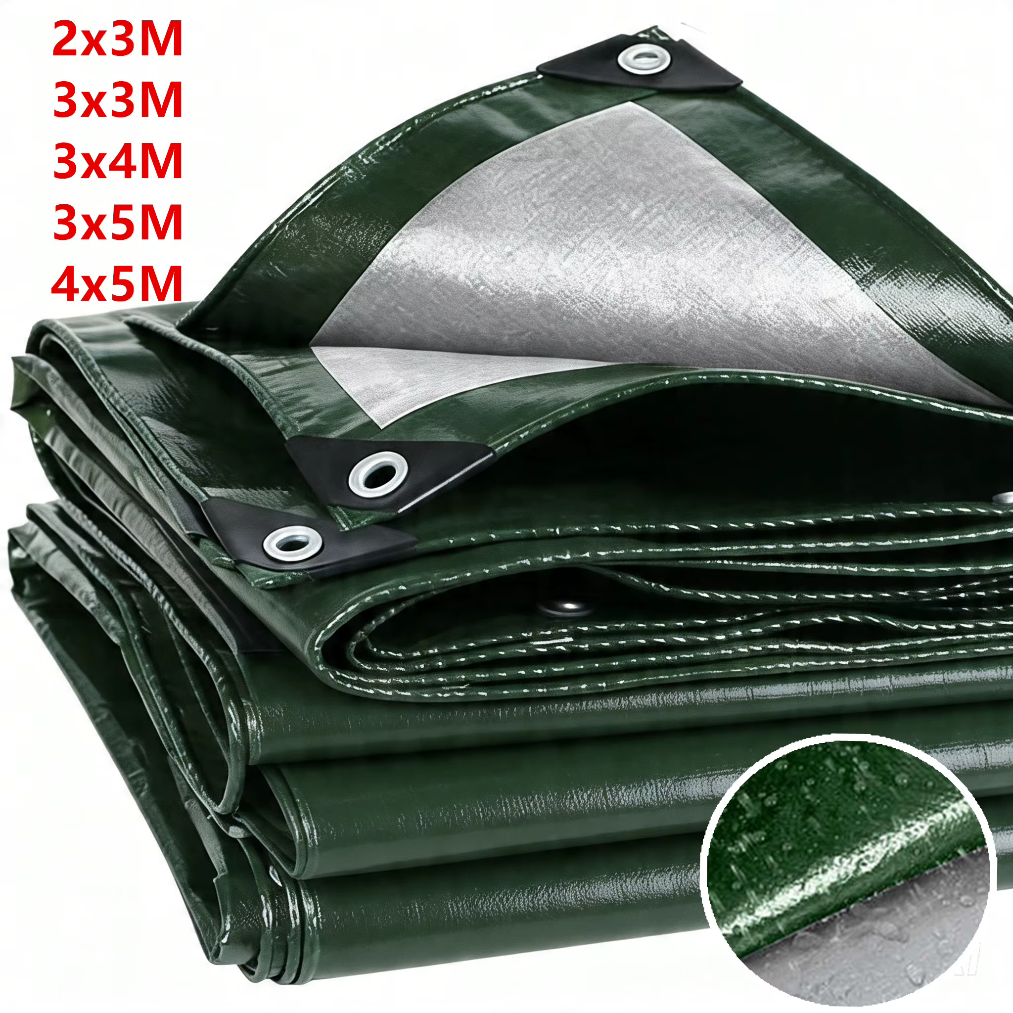 Bâche de protection imperméable grande taille en PE avec œillets métalliques