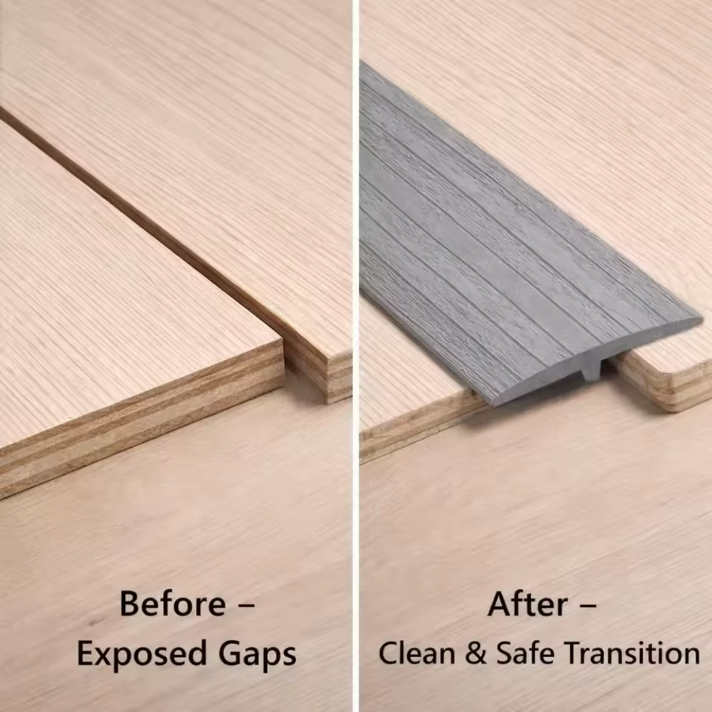 1 pièce de bande de transition en PVC en forme de T de 1 m/39