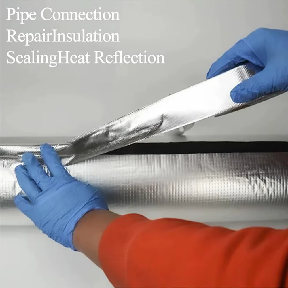 Nouveau 10M fibre de verre feuille d'aluminium ruban haute température argent