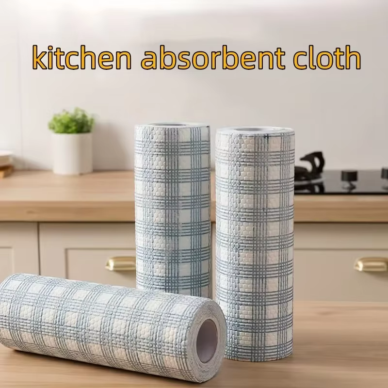 2 rouleaux de chiffons jetables lavables