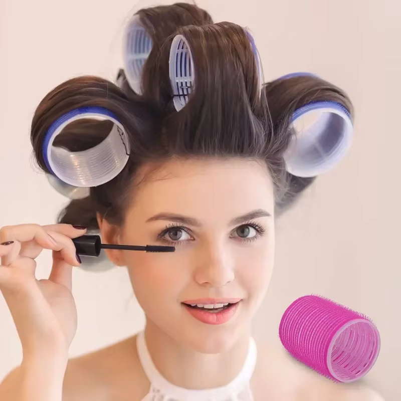 Bigoudis à cheveux auto-agrip crochet bigoudis rouleau sans chaleur Salon Dressing bigoudis taille Jumbo outils de coiffure collants