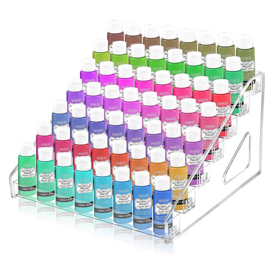Boîte de rangement de peinture transparente