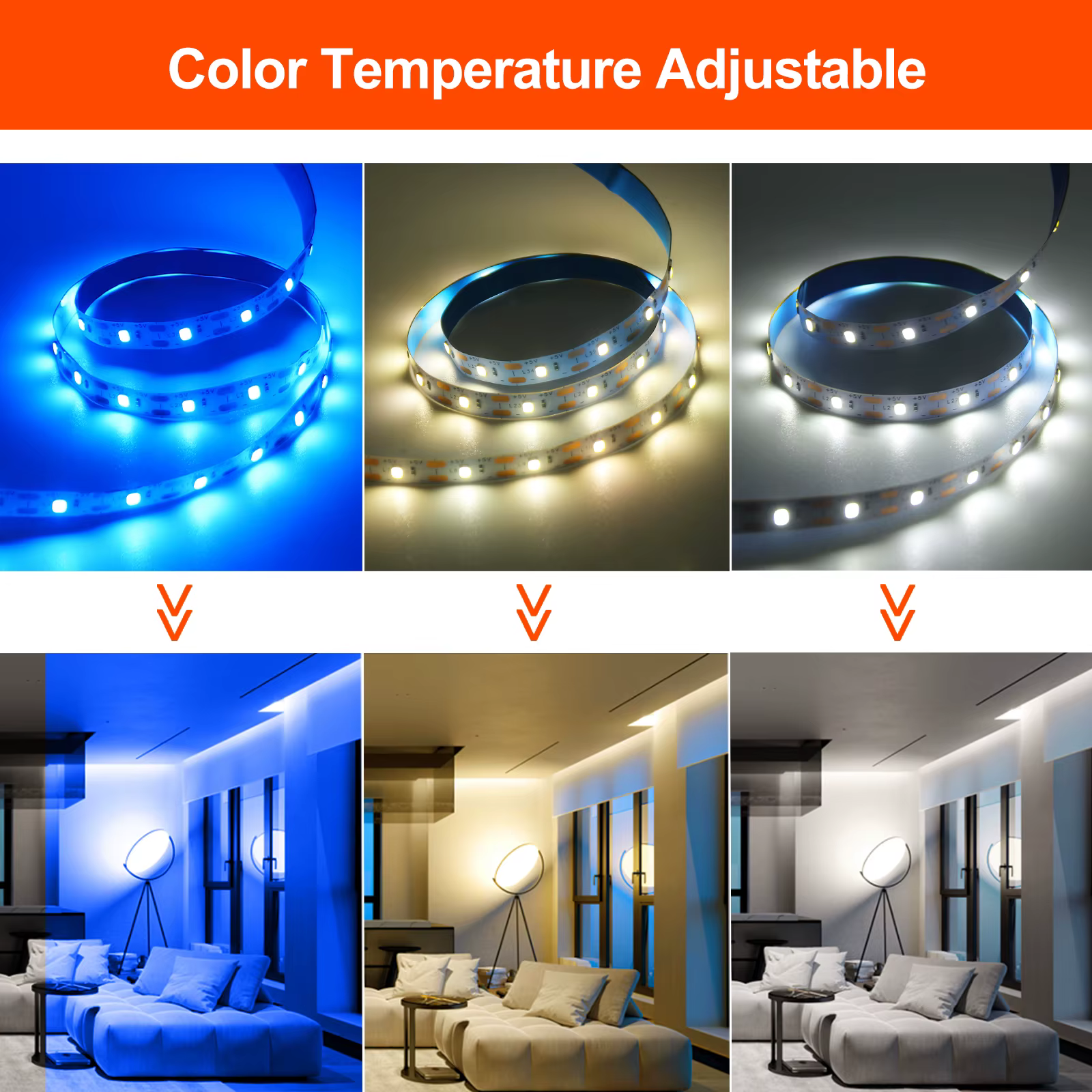 Bande lumineuse LED à détecteur de mouvement 0,5m 1m 2m 3m, éclairage de placard LED alimenté par batterie, lumière murale pour téléviseurs, lits, escaliers, armoires, décoration intérieure