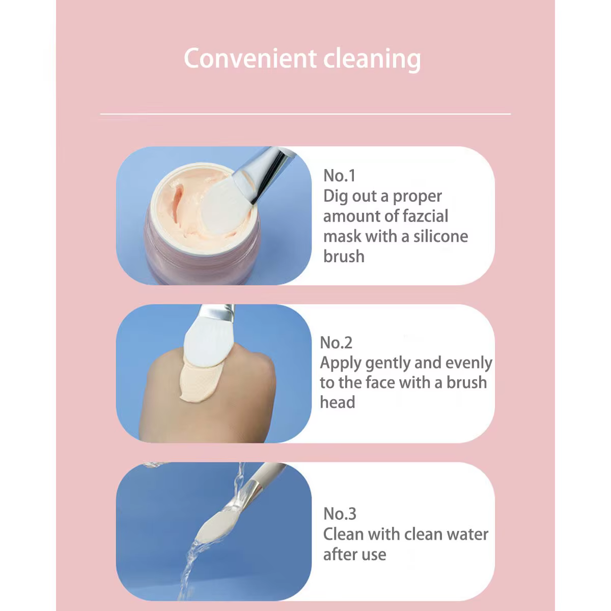 Pinceau de masque en silicone à double extrémité