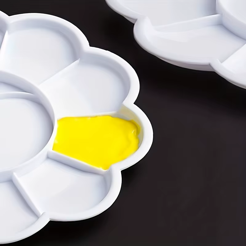 10 palettes en forme de fleur de prunier avec pinceaux