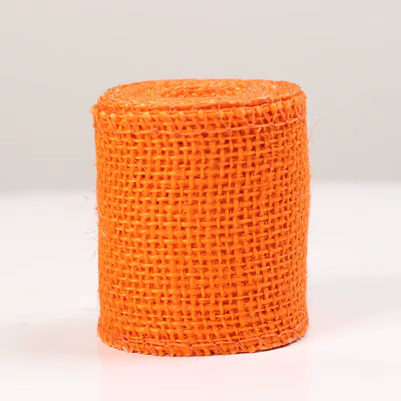1 rouleau de ruban coloré en toile de Jute naturelle