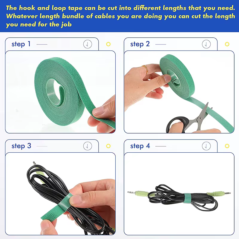 5 M/rouleau 10/15/20/25/30/50mm ruban de fixation réutilisable attaches de câble Double face crochet rouleau