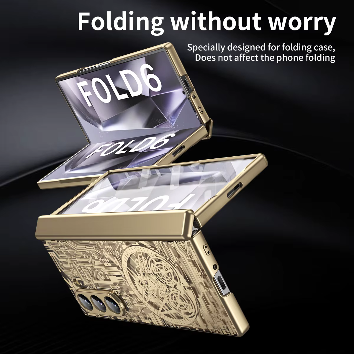 Pour Samsung Galaxy Z Fold 7 6 5 4 3 étui de luxe mécanique galvanisé Transparent pliant charnière Protection antichoc couverture