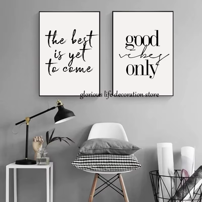Impression sur toile avec phrases d'énergie positives