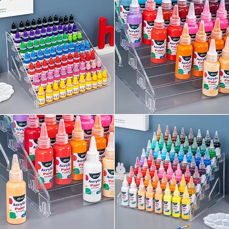 Boîte de rangement de peinture transparente