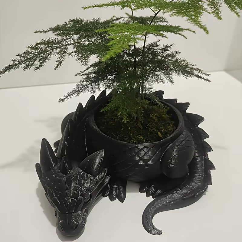 Pot de fleurs protecteur en forme de dragon rêveux, pot de fleurs créatif pour plantes succulentes, accessoire décoratif de bureau