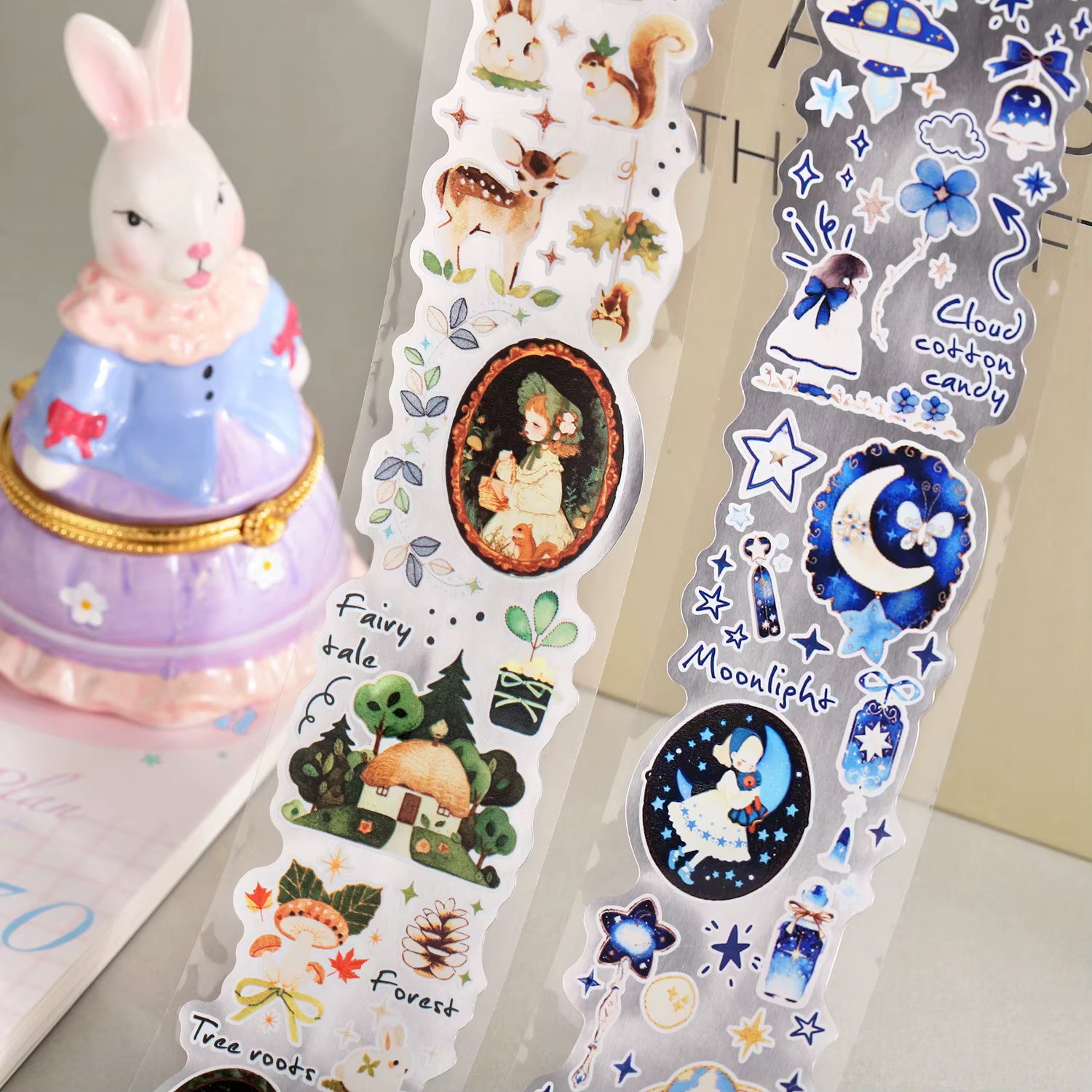 Ruban Washi Rétro Mignon Thème Contes de Fées Dreamland – Adhésif Décoratif pour Collages, DIY, Scrapbooking et Papeterie Faite Main