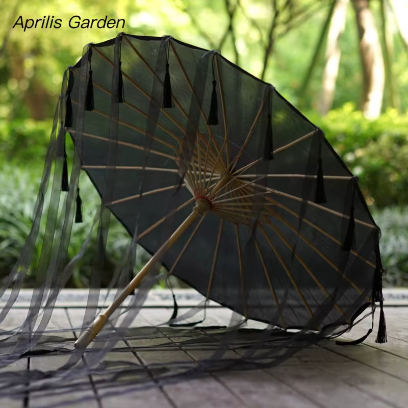 Glands chinois parapluie ruban soie parapluie Hanfu Cos parapluie accessoire Shoot ancien Costume paraguas cosplay princesse parasol