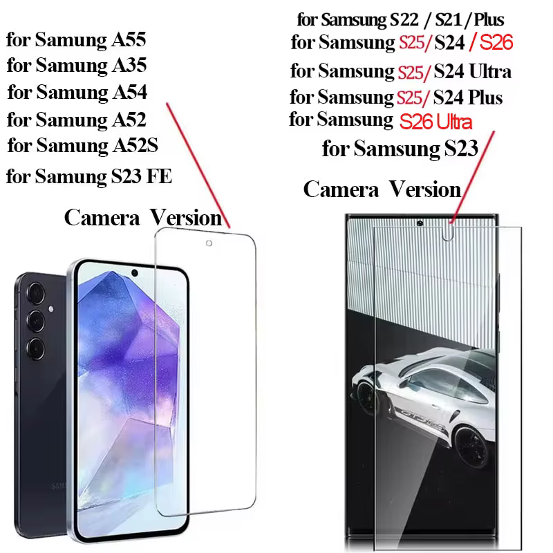 Protections d'écran HD pour Samsung S23 S26 A55 A35 A54 S25 verre trempé pour Samsung S24 S21 S22 screen protector Galaxy S24 Ultra S23 FE vitre protection samsung s24 ultra verre trempe