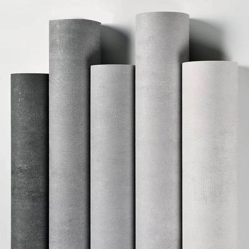 Papier peint couleur ciment gris clair