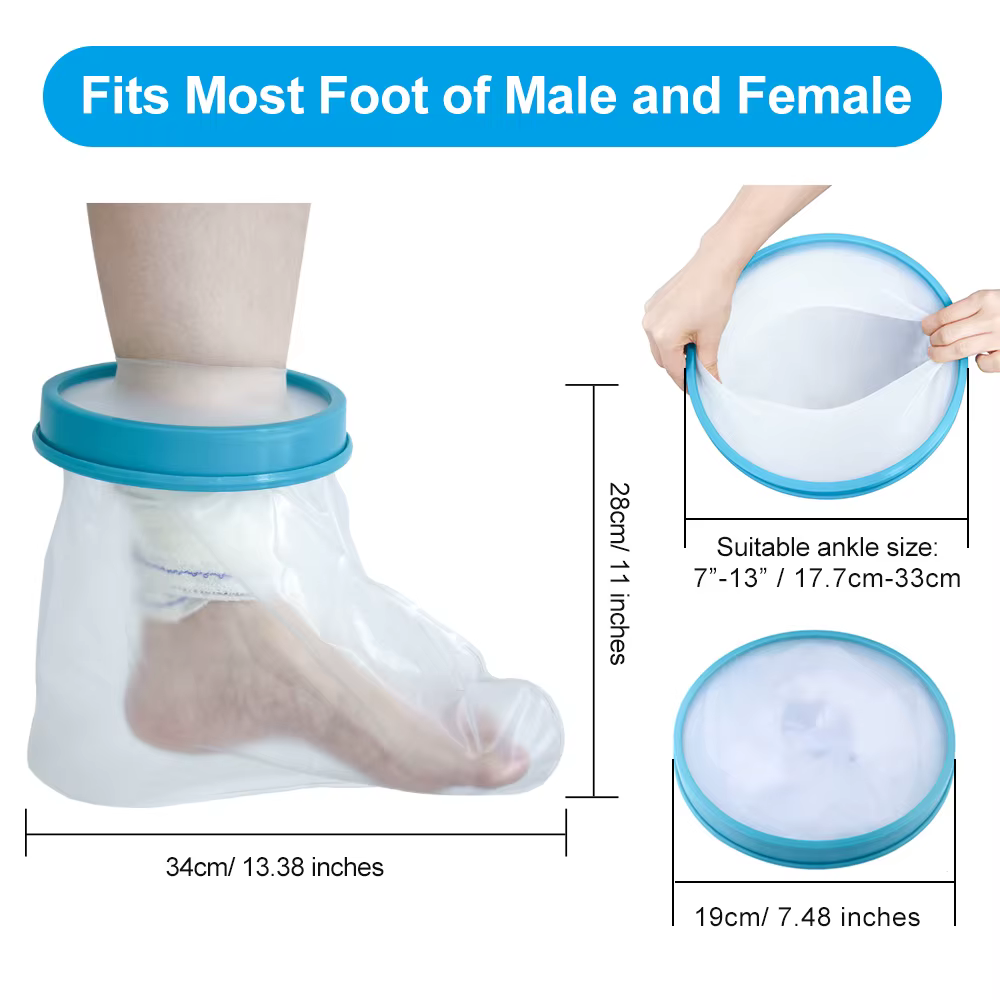 Housses de pied pour adulte, pour douche, Bandage, protecteur étanche, étanche, pour douche et bain, étanche