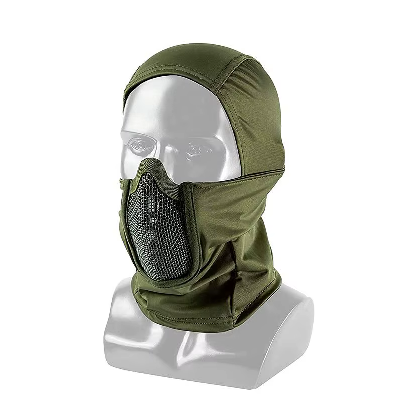 Ensemble d'équipement de Protection Airsoft, masque en maille demi-visage avec Protection des oreilles pour enfants et adultes, tir de Paintball, jeux de survie CS, Cosplay