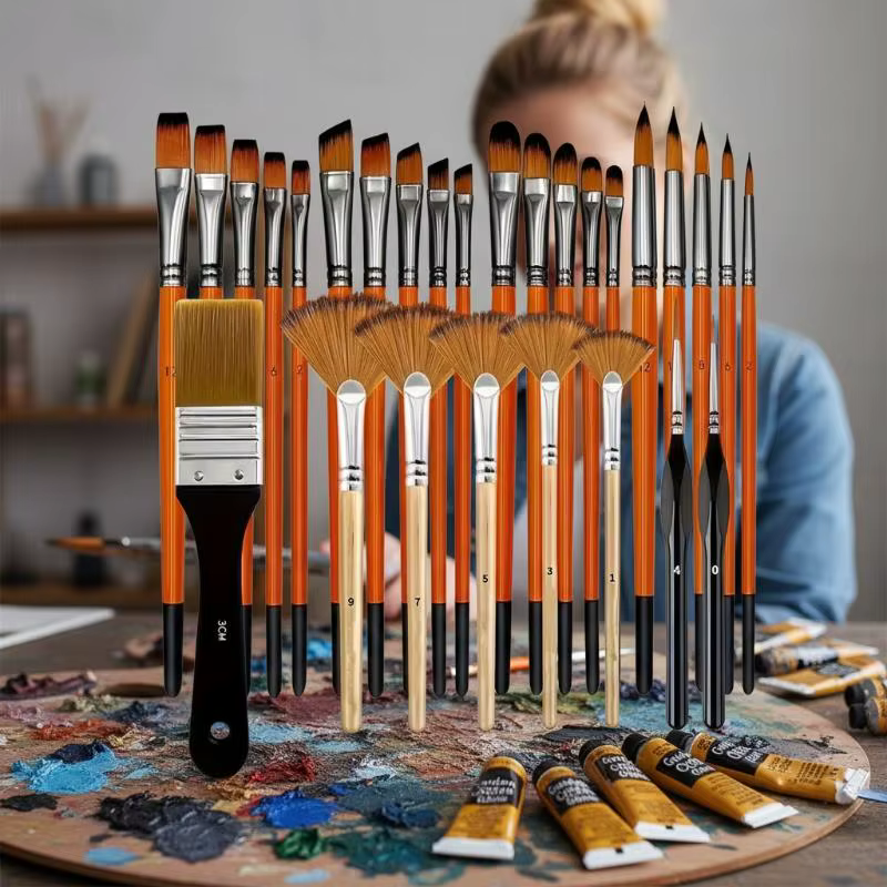 ❤️ Ensemble de 32 pinceaux pour peinture acrylique
