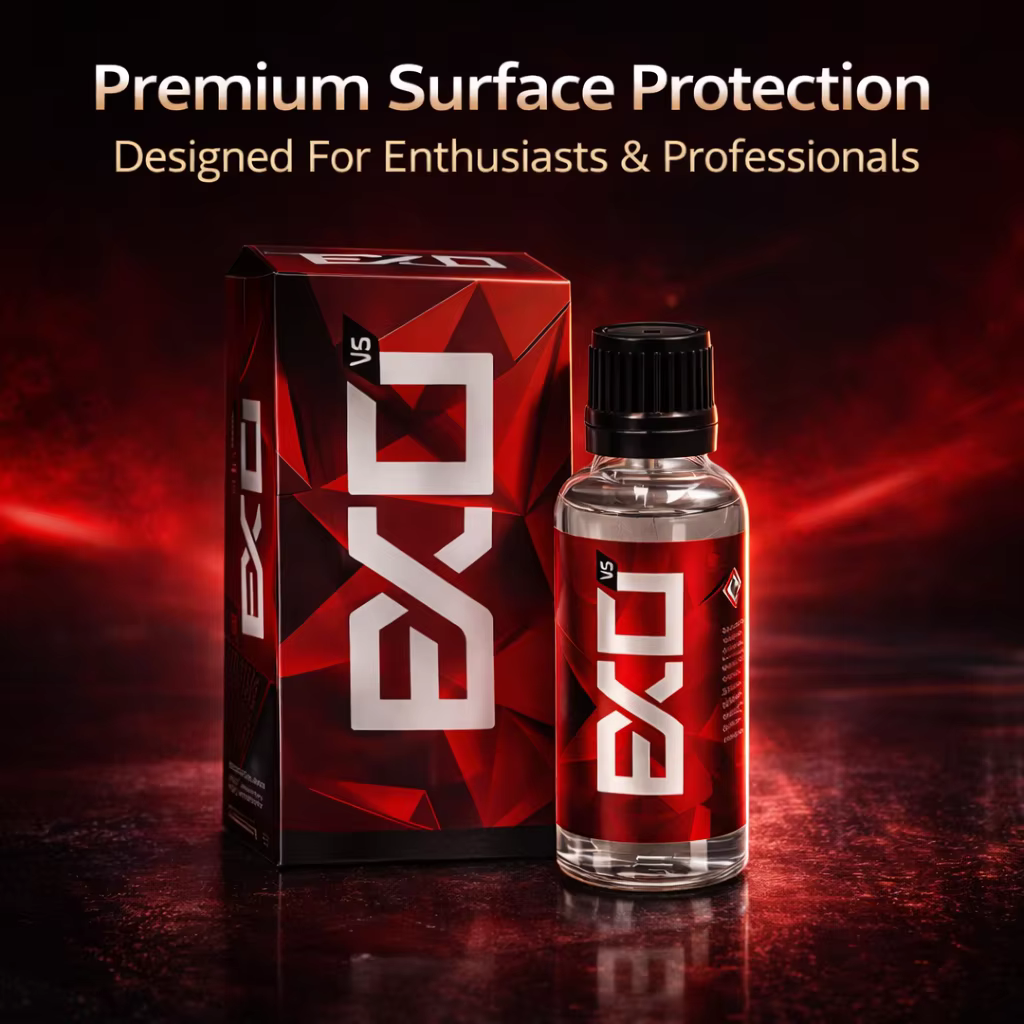 EXO Revêtement Hydrophobe Ultra Durable V5 Protégez Votre Peinture Ajoutez de la Brillance Éloignez les Contaminants Éliminez les Taches d'Eau