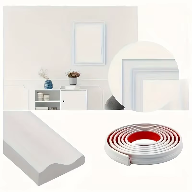 1 rouleau de bandes décoratives élégantes en PVC auto-adhésives - Flexibles et pliables pour les murs
