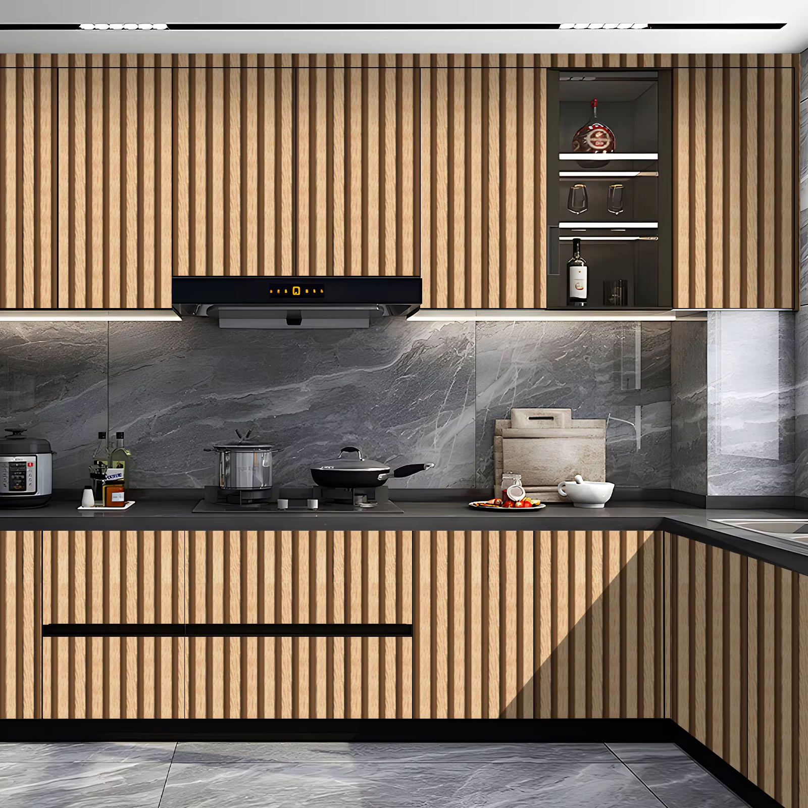 1 rouleau de papier peint auto-adhésif rétro à rayures en forme de grille, imperméable, adapté à la décoration du salon, de la chambre à coucher et de la cuisine