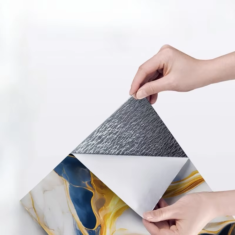 Autocollant de décoration murale de carrelage en céramique 3D Imitation marbre
