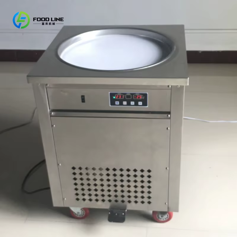 Machine à rouleaux de crème glacée thaïlandaise commerciale personnalisée, simple ou double plaque, avec plaque froide