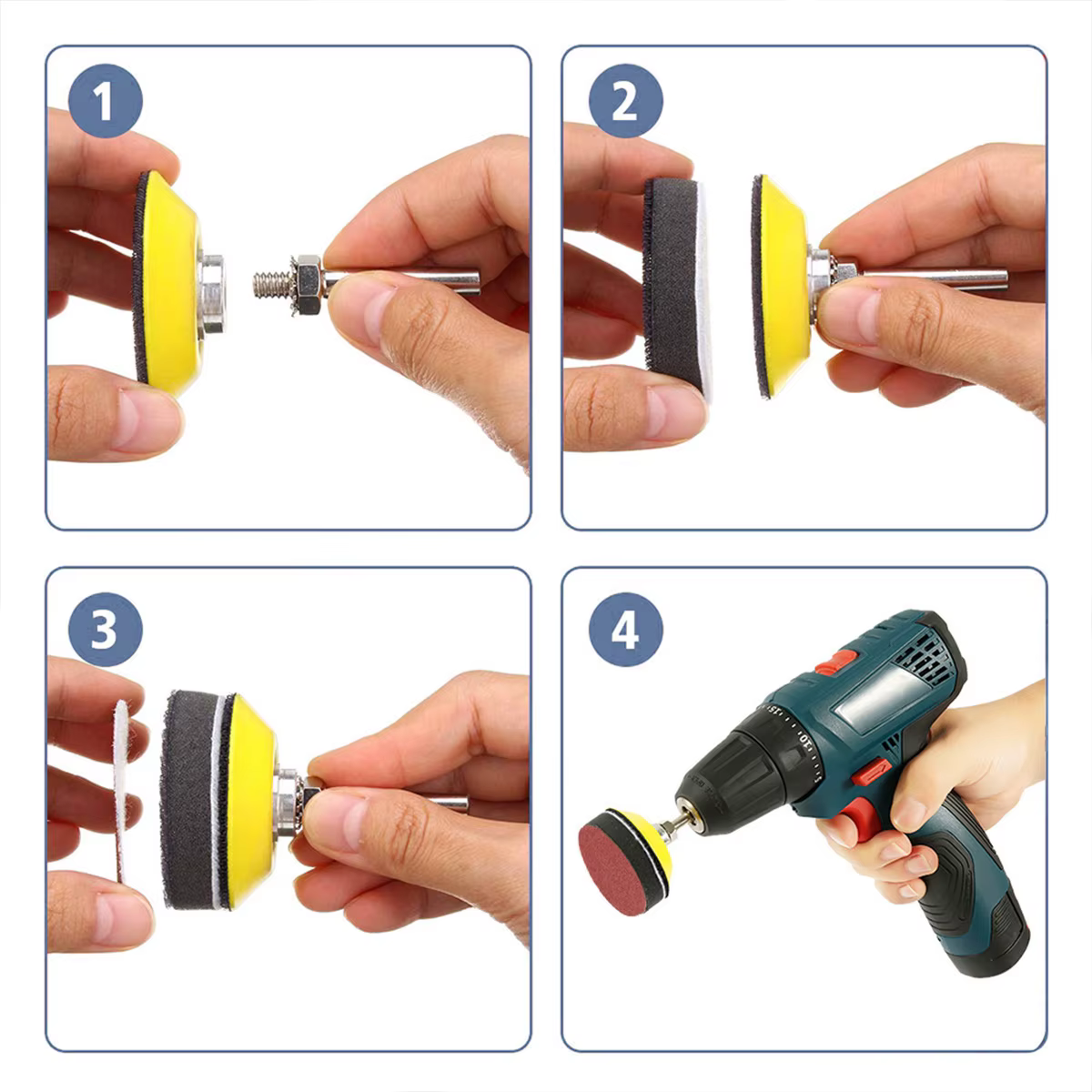 240 pièces 2 pouces 50mm disques de ponçage tampons ensemble 80-3000 grain abrasif tampon de polissage Kit pour Dremel outil rotatif papiers de verre accessoires