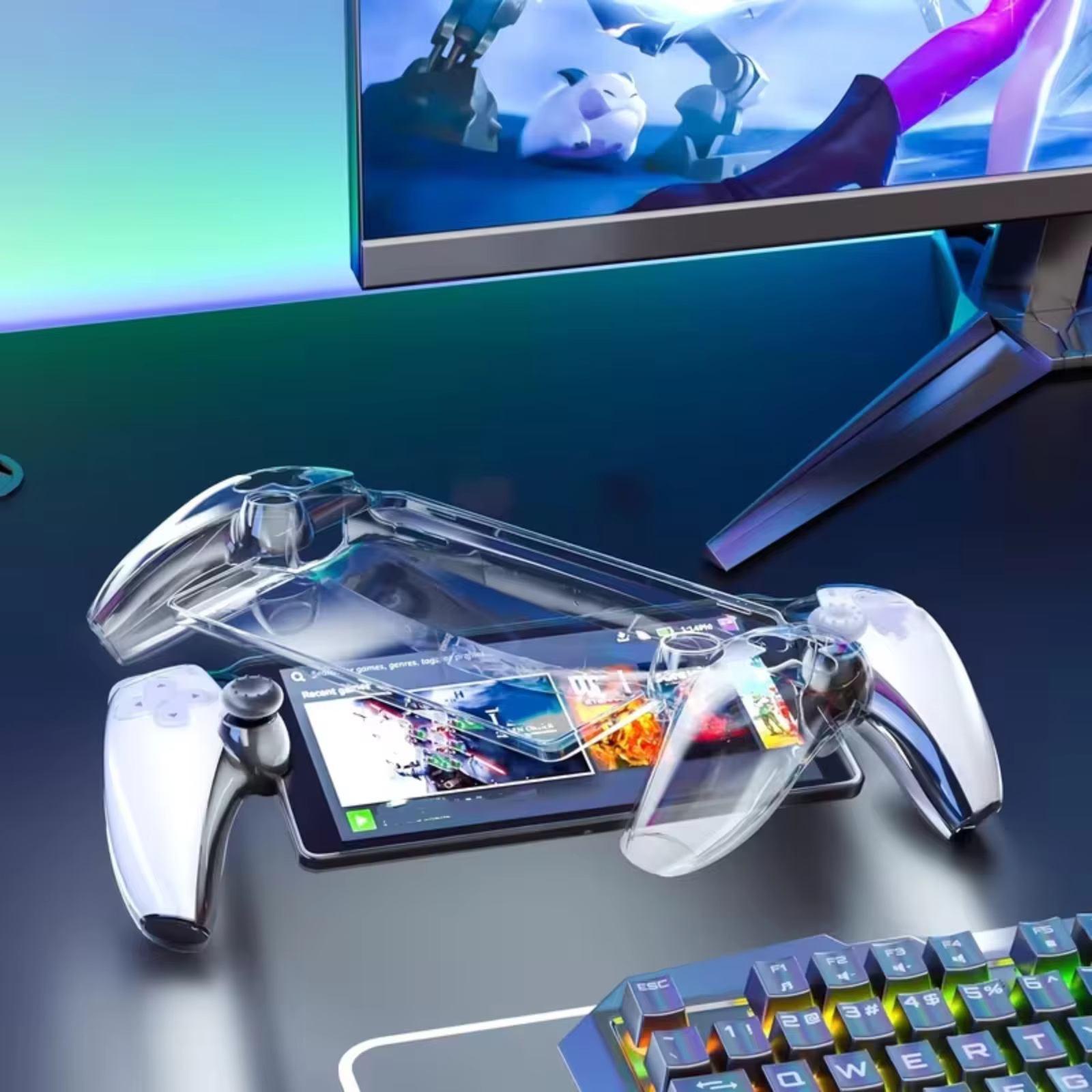 Étui de protection transparent pour PS5 Portal, coque rigide transparente, anti-rayures, protection complète, accessoires de jeu