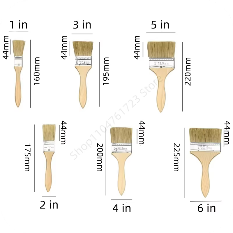 Lot de 5 pinceaux de peinture de qualité supérieure avec manche en bois
