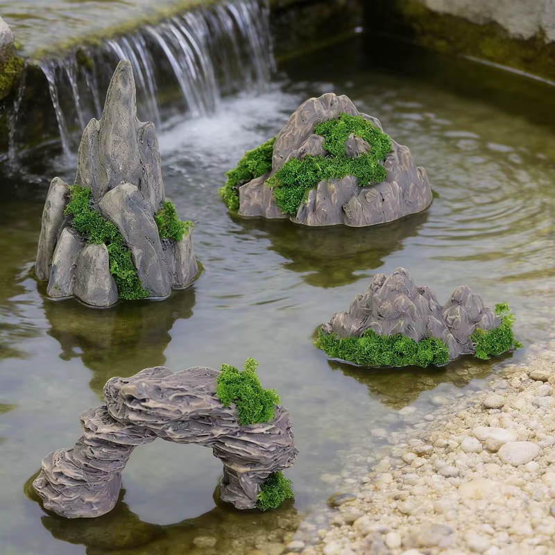 Décorations en résine DIY : Faux montagnes simulées, pierres artificielles pour bonsaïs, micro-paysages, décorations pour aquariums et fournitures de jardinage