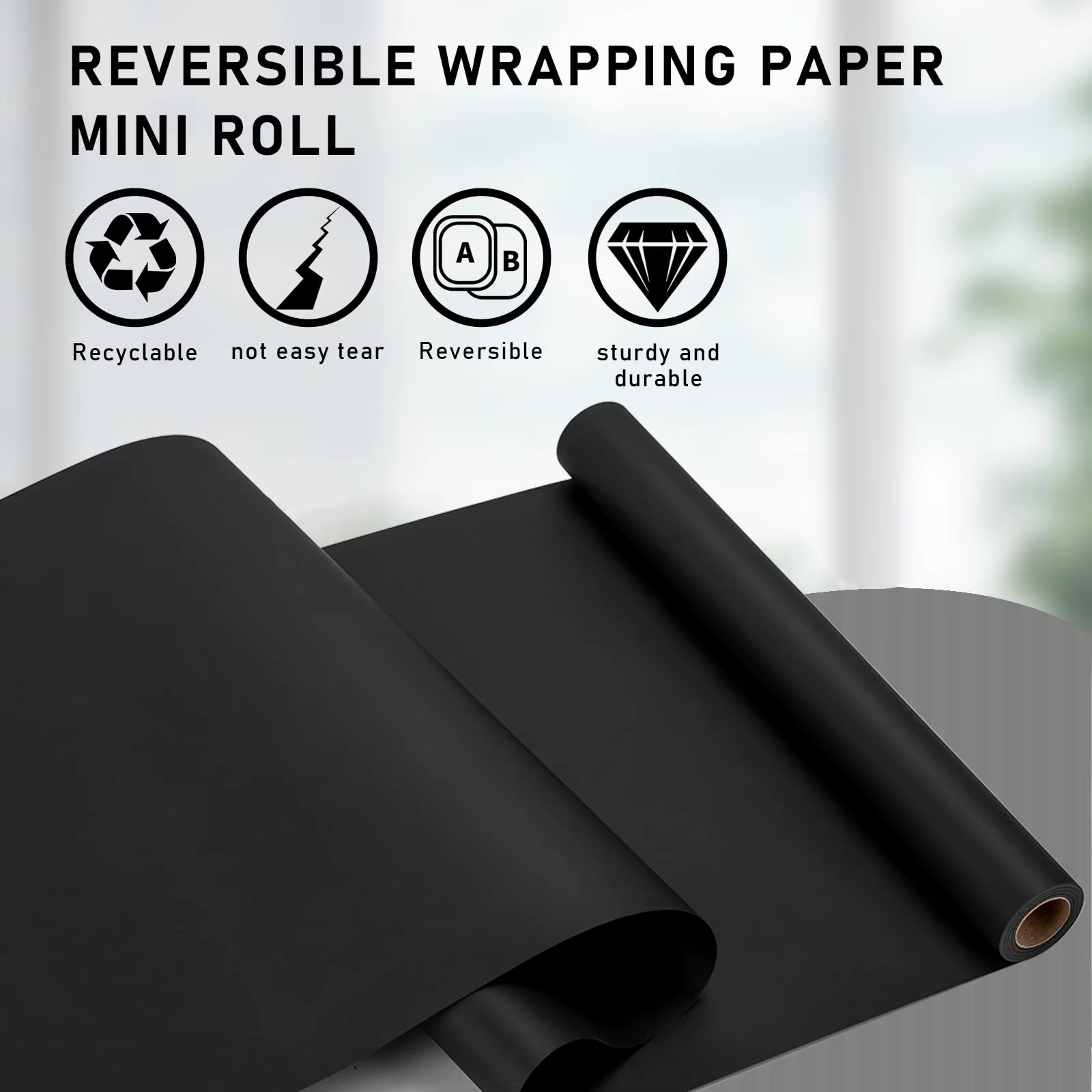KRAFT pour cadeau papier noir Origami WRAPPING rouleau brut DESIGN emballage coloré recyclé épais carton SCRAPBOOK