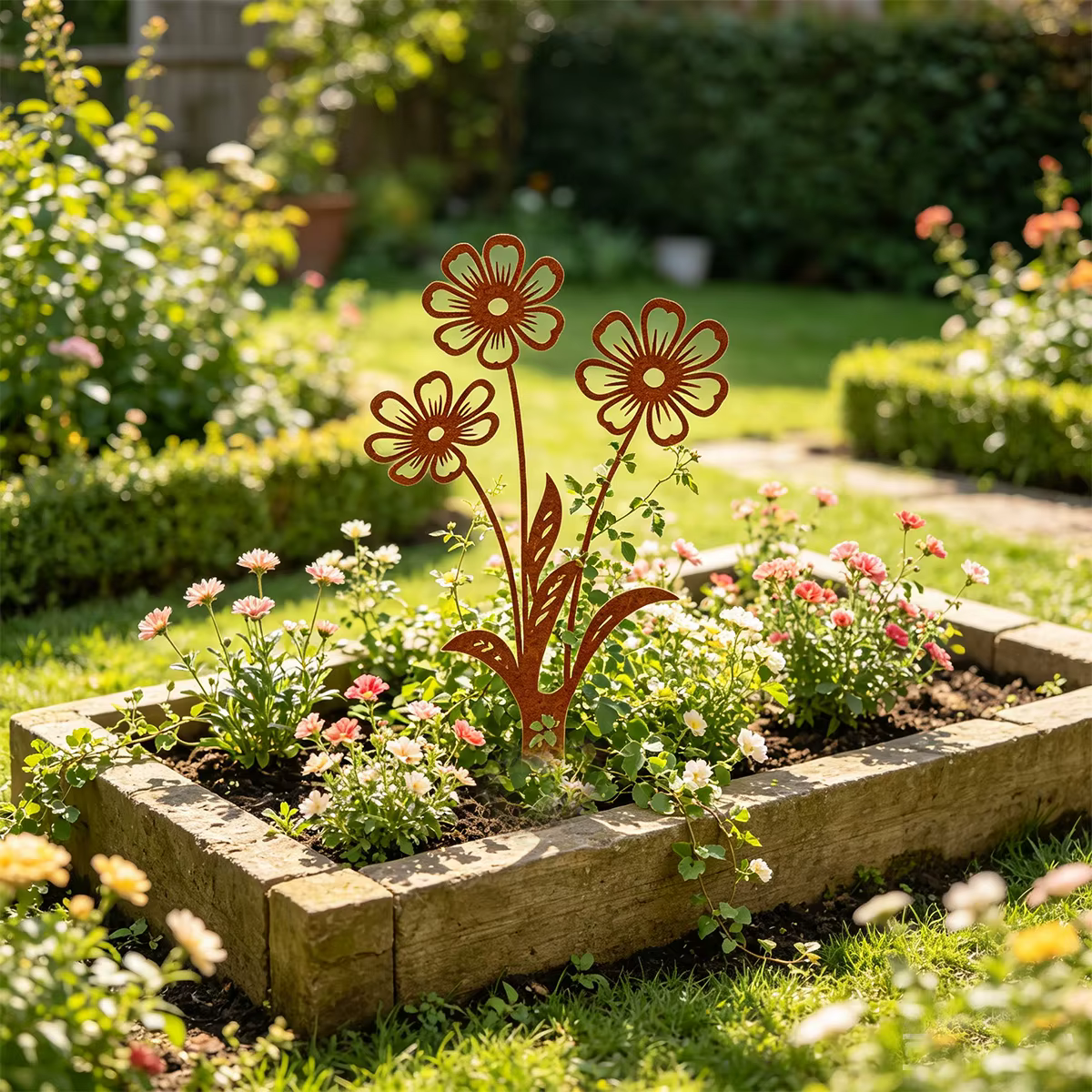 1 piquet décoratif de jardin en fer forgé