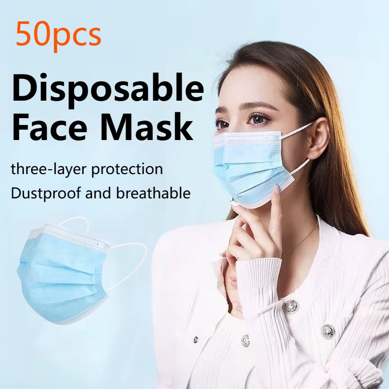 50pcs masques masque jetable masque anti-poussière Protection de sécurité respirateur masques de sécurité de santé masque de Protection au charbon actif