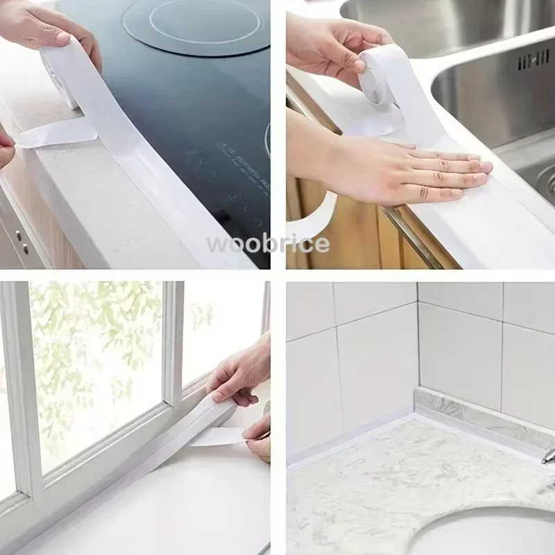 1 rouleau de ruban d'étanchéité en PVC pour salle de bains et cuisine