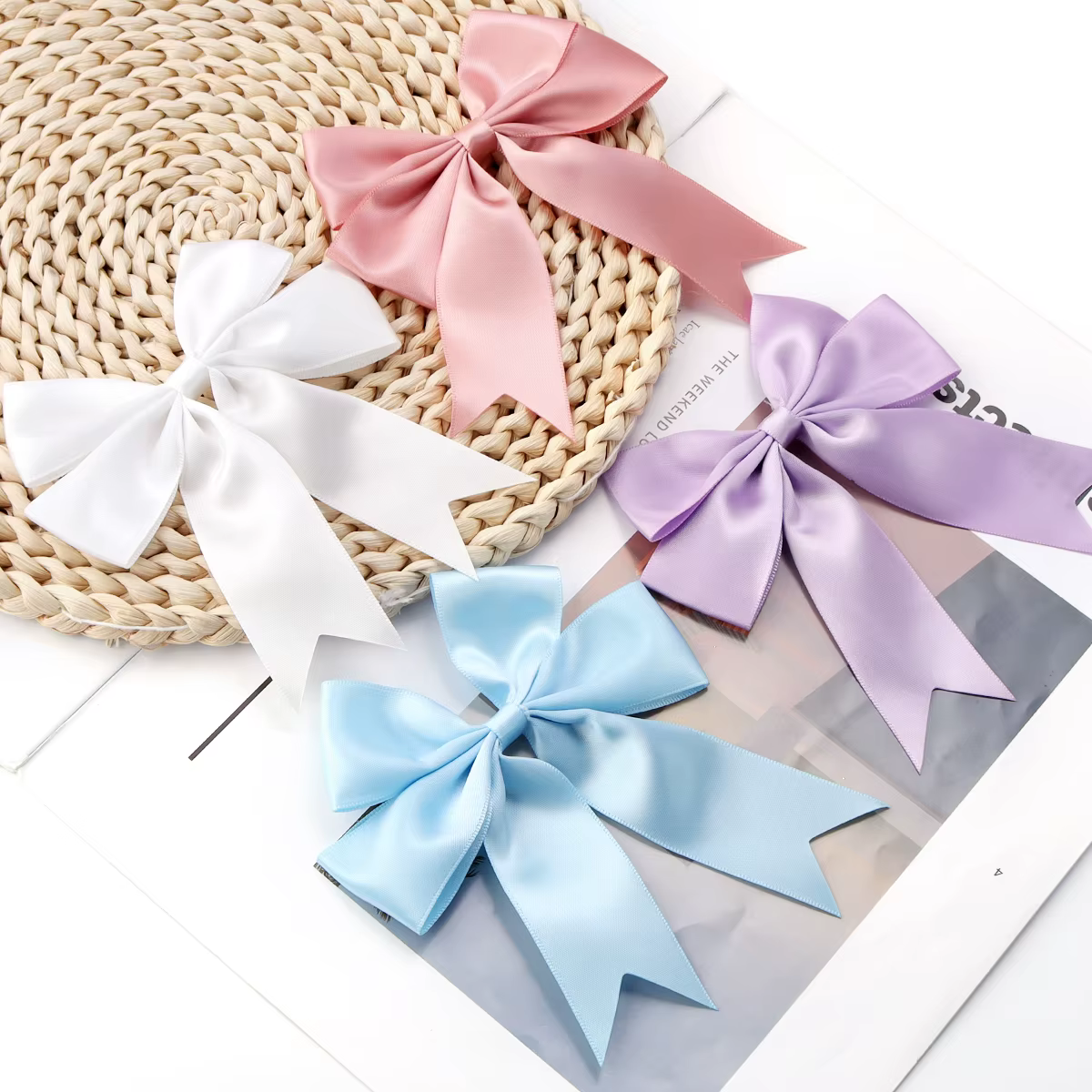 (4 pièces/paquet) 12*13cm nœuds de ruban coloré grande taille