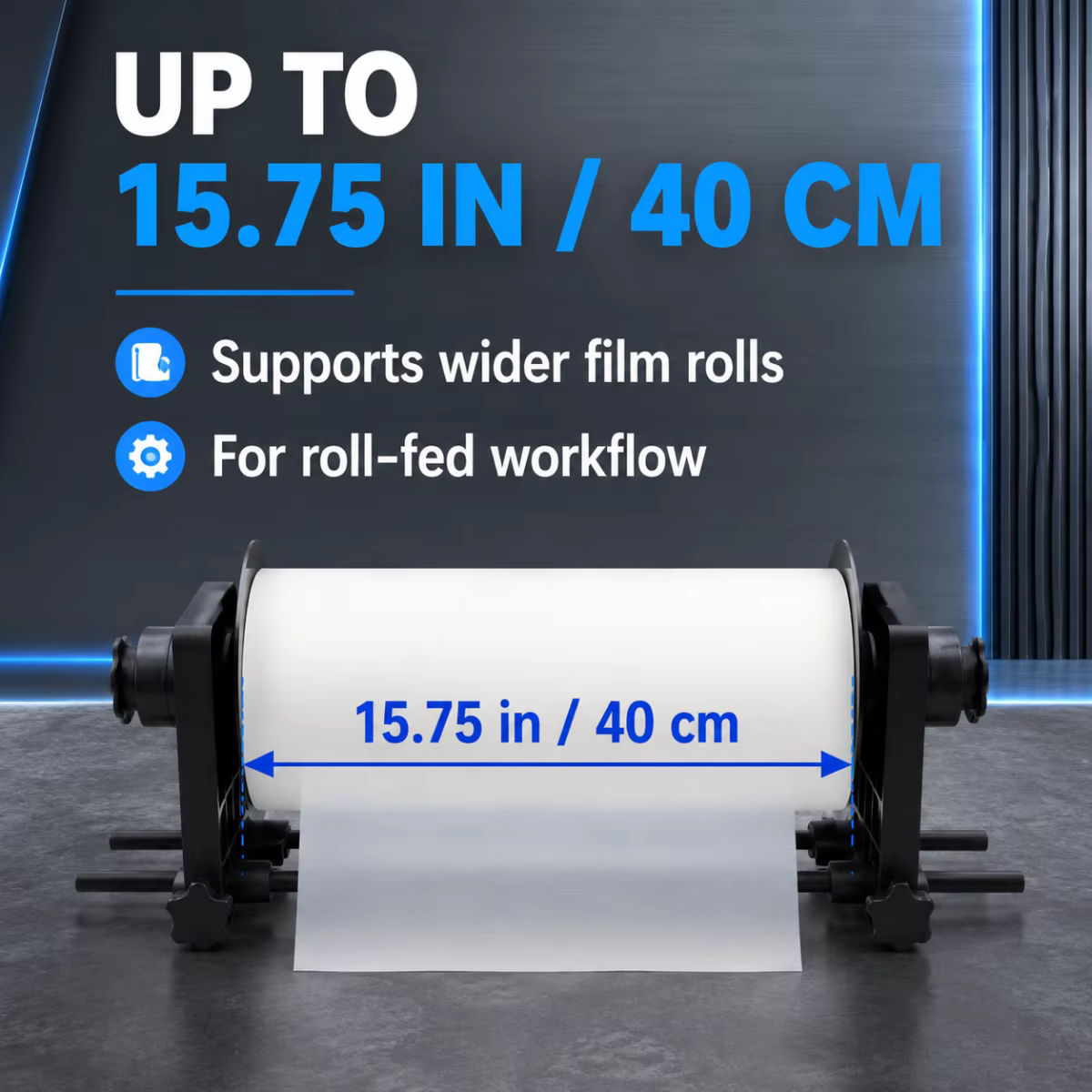 Support de rouleau de film DTF avec plaque de guidage anti-déviation