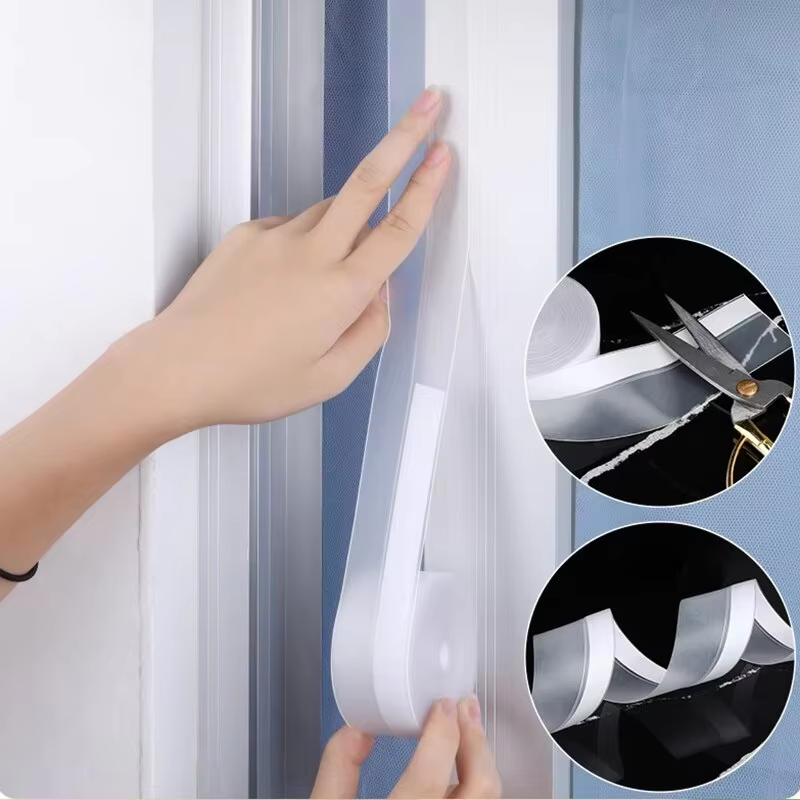 Bande d'étanchéité transparente pare-vent pour balcon, fenêtre coulissante, 5m