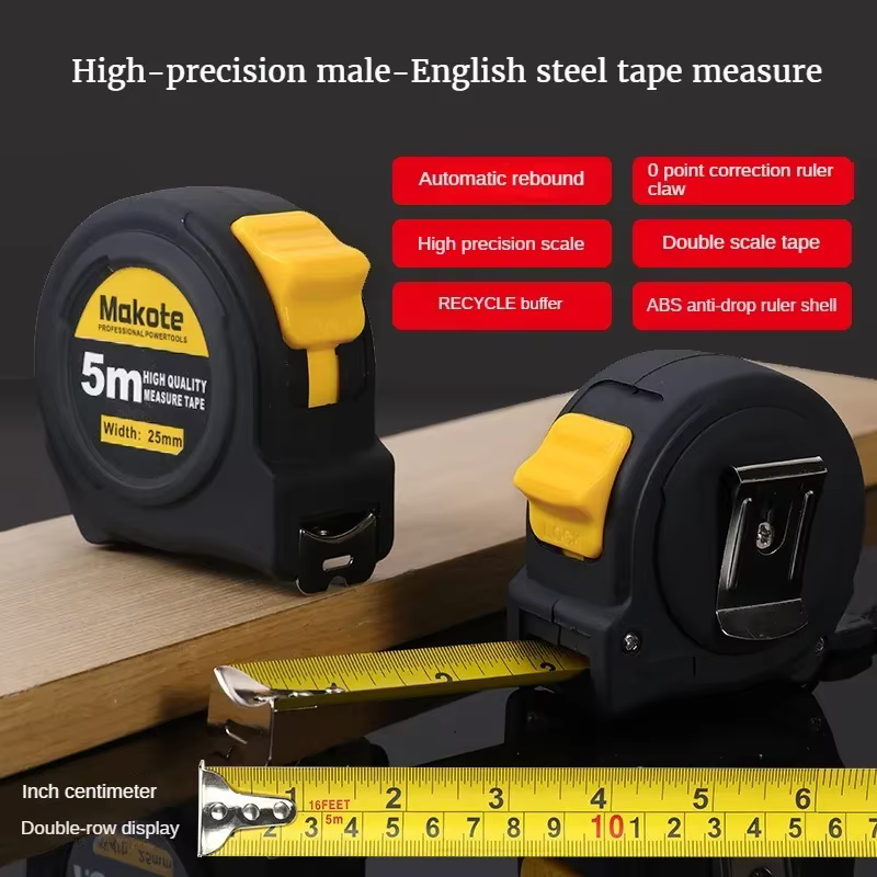Ruban à mesurer 3M 5M 7.5M 10M précis clair métrique et pouce rétractable acier épaissi ménage mesure outils de travail du bois